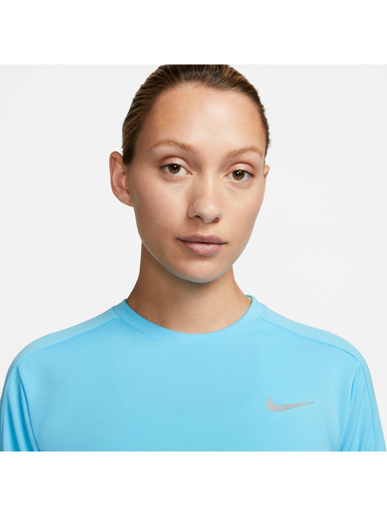 Nike Womens Short-Sleeve Running Top - Brown