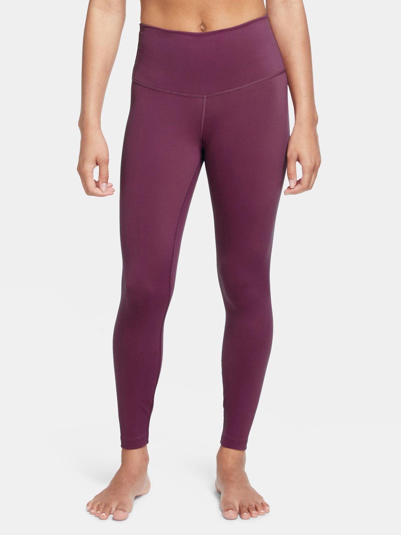 front image of nike-dri-fit-yoga-leggings-pink