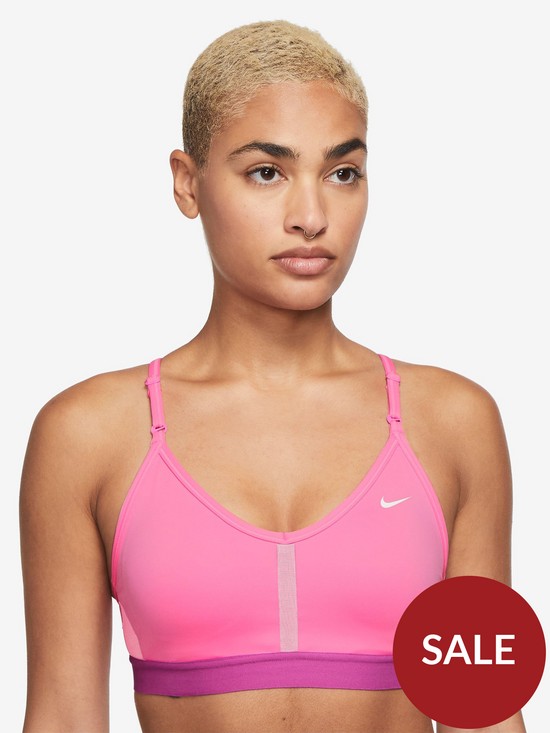 front image of nike-light-support-indy-bra-pink