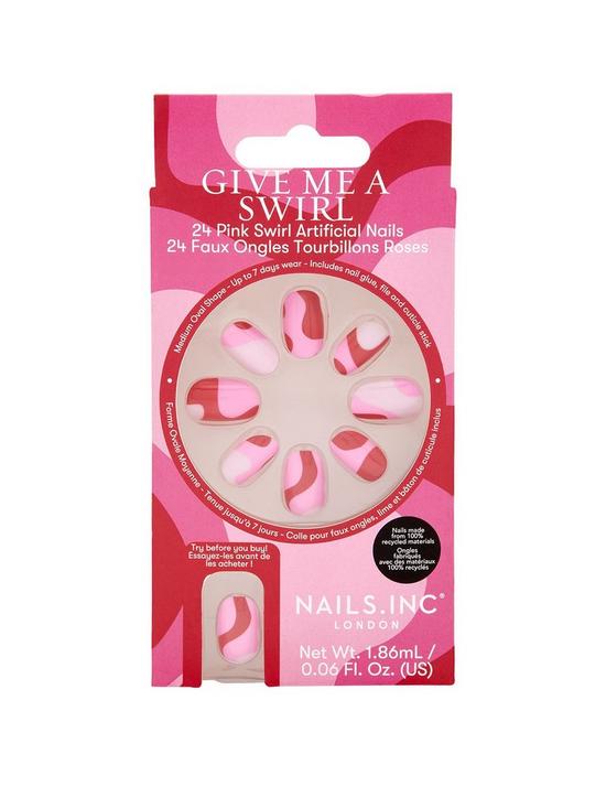 front image of nails-inc-give-me-a-swirl-pink-swirl-artificial-nails--nbsppack-of-24
