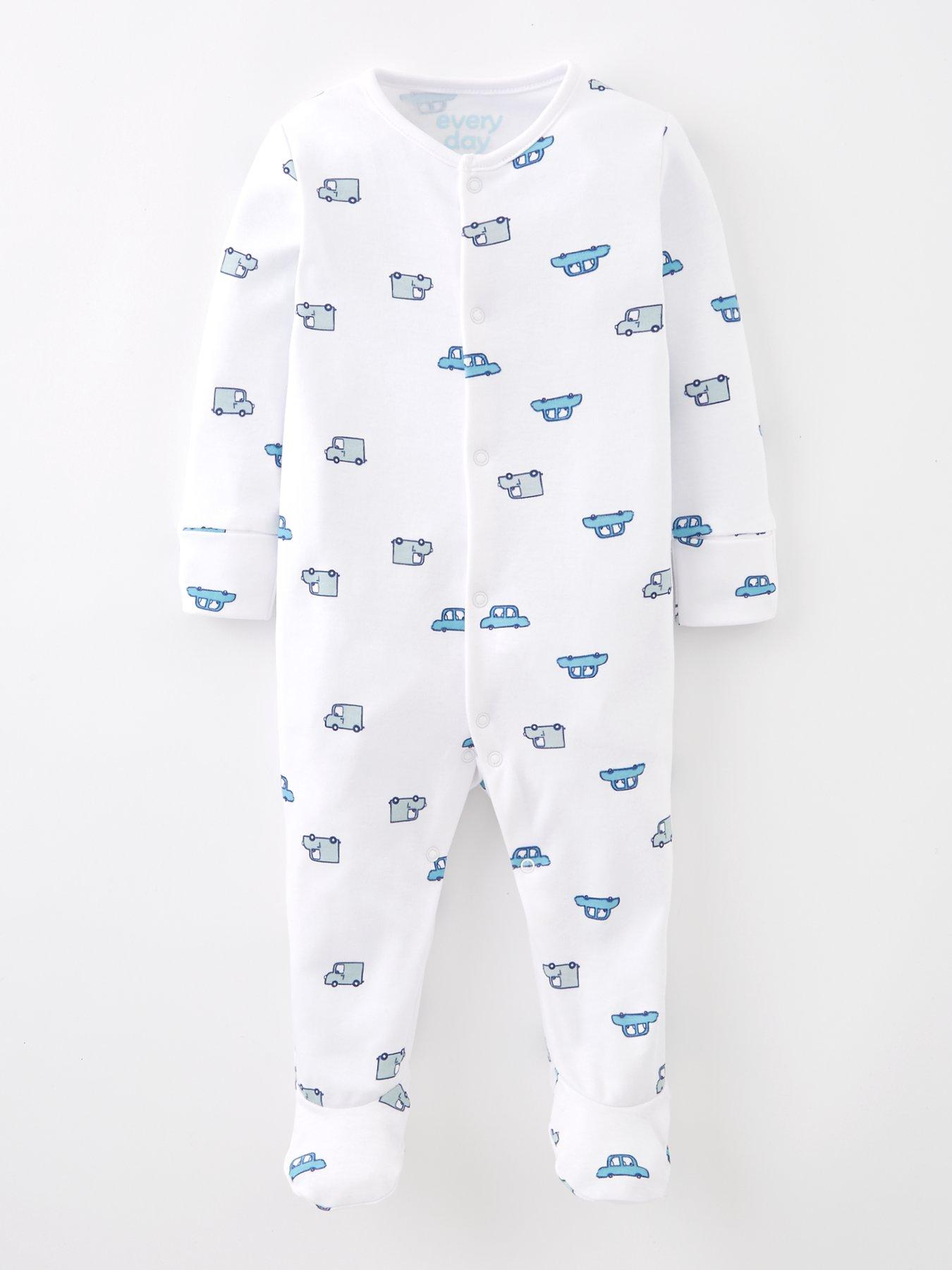 Image 2 of 5 of The Very Collection Baby Boys&nbsp;3 Pack Sleepsuits - Blue