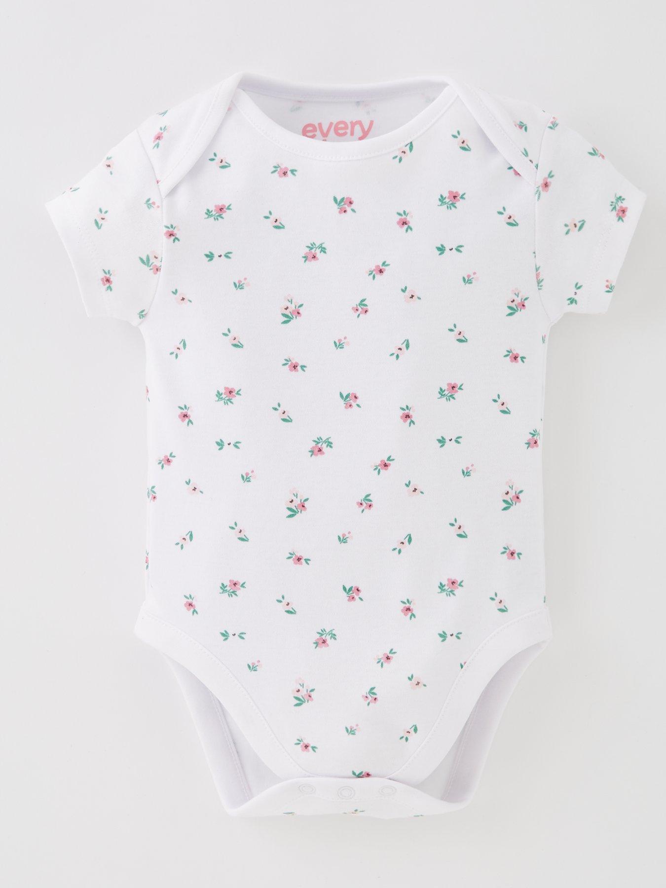 Everyday Baby Girls 5 Pack Bodysuits Pink