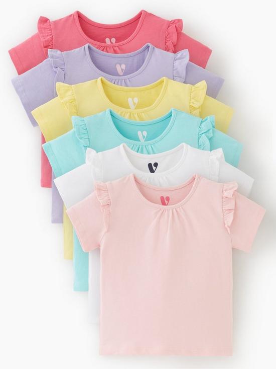 front image of mini-v-by-very-girls-6-pack-core-brights-ss-t-shirts-multi