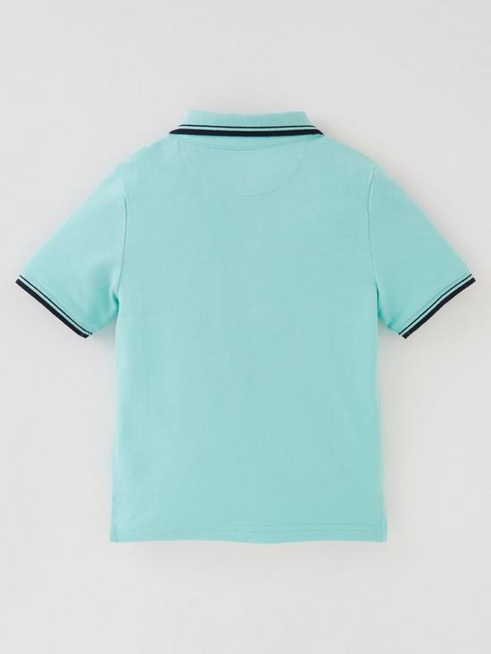 back image of mini-v-by-very-boys-turquoise-polo-shirt
