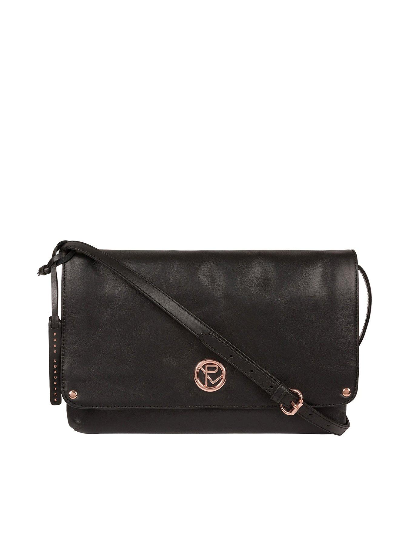 Pure Luxuries London Pure Luxuries Ermes Black Leather Cross Body