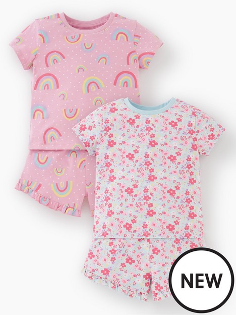 mini-v-by-very-girls-rainbow-and-flower-shortie-pyjamas-2-pack-multinbsp