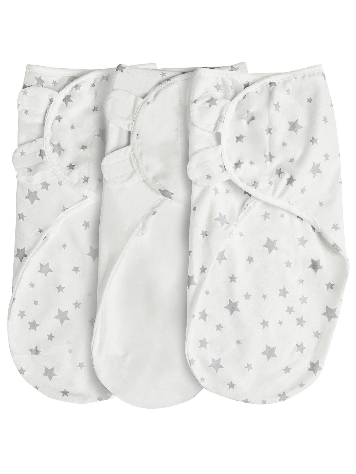 silentnight-safe-nights-3-x-pack-swaddles-velcro-tab-fastening-grey-star-print