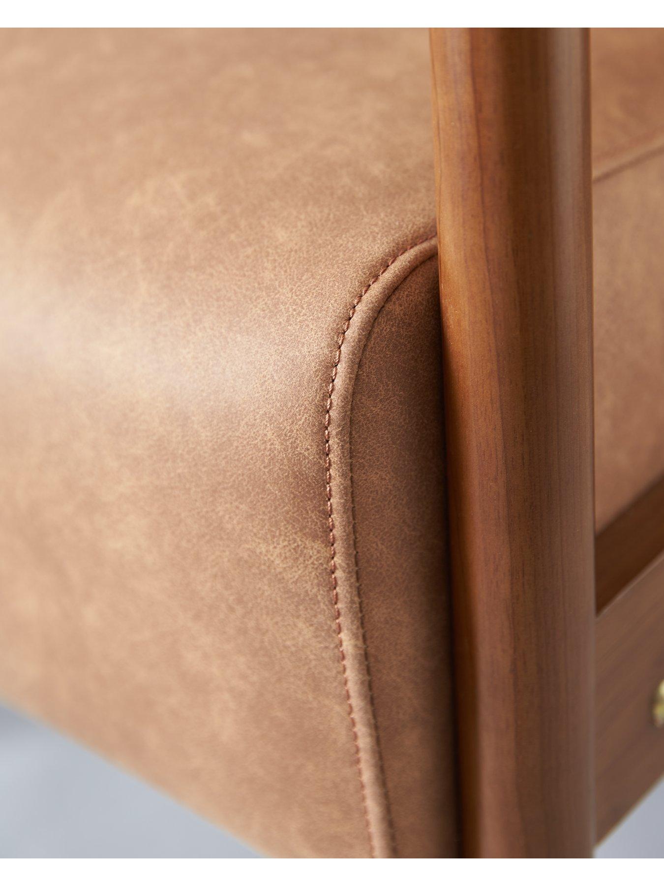 Image 4 of 7 of Very Home Ethan Faux Leather&nbsp;Accent Armchair - Tan&nbsp;- FSC&reg; Certified