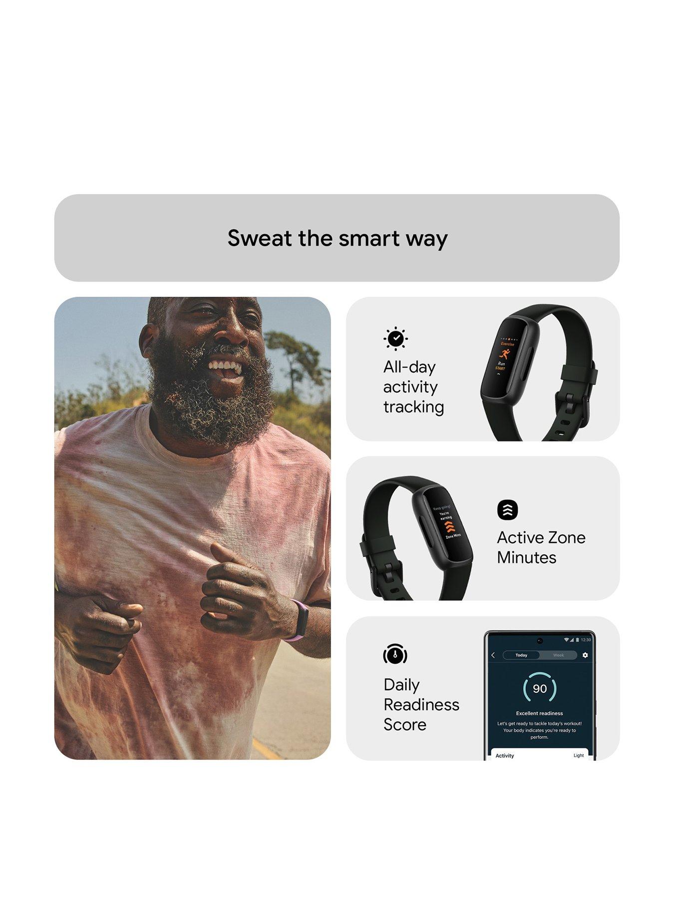 Image 3 of 6 of Fitbit Inspire 3 -&nbsp;Black/Midnight Zen Health and Fitness Tracker with up to 10-days battery life.&nbsp;Android and iOS compatible