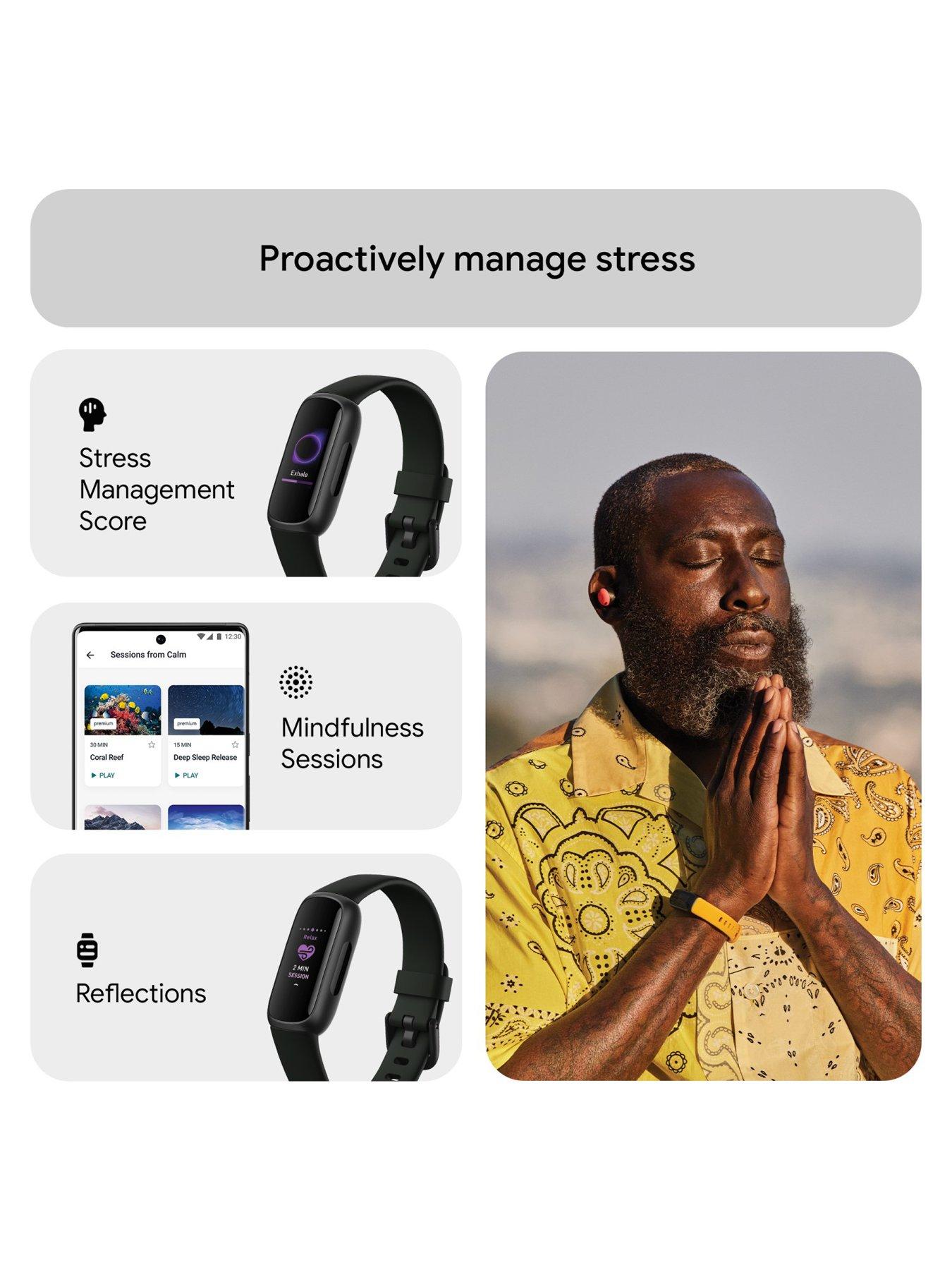 Image 4 of 6 of Fitbit Inspire 3 -&nbsp;Black/Midnight Zen Health and Fitness Tracker with up to 10-days battery life.&nbsp;Android and iOS compatible