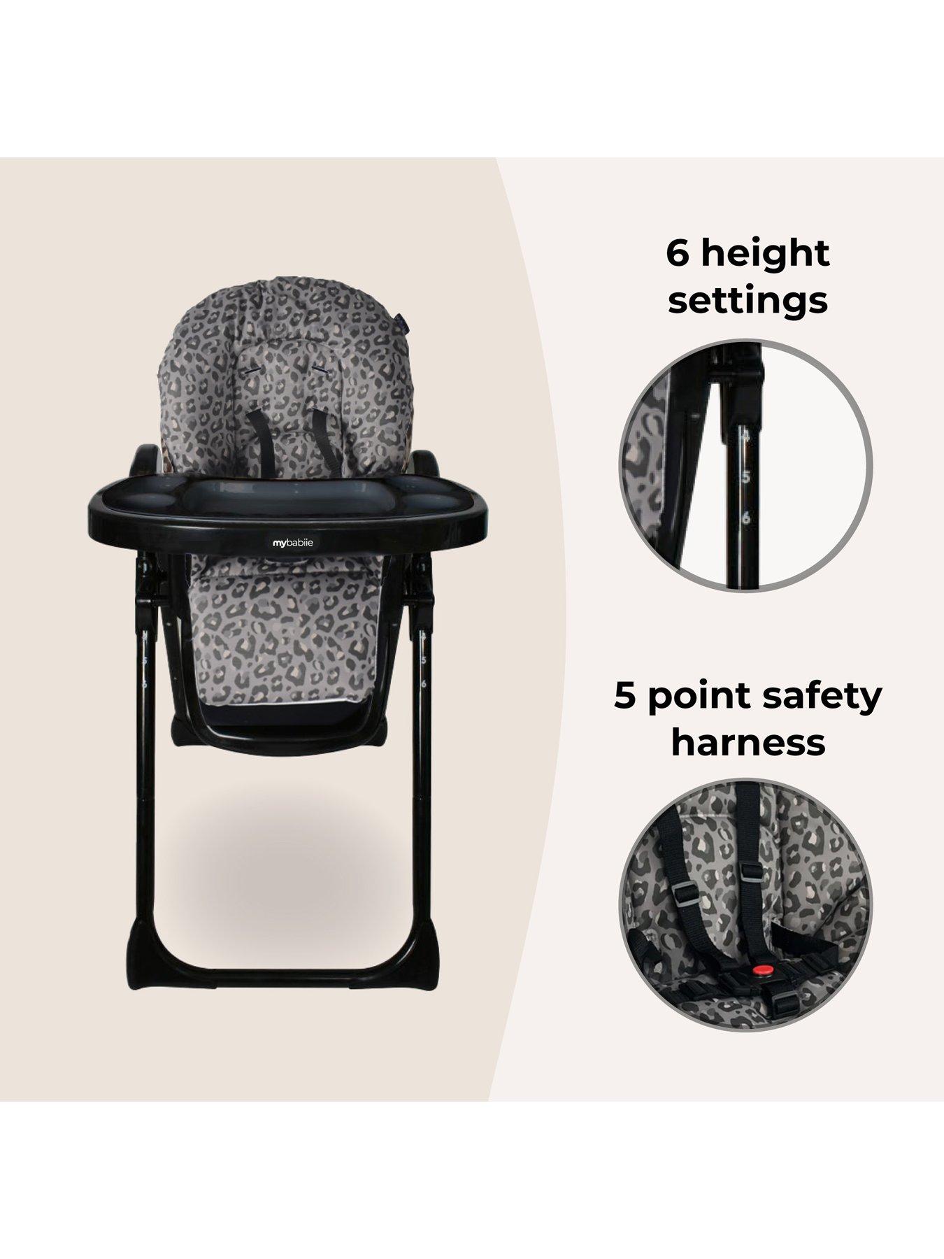  image of my-babiie-mbhc8-premium-highchair-black-leopard