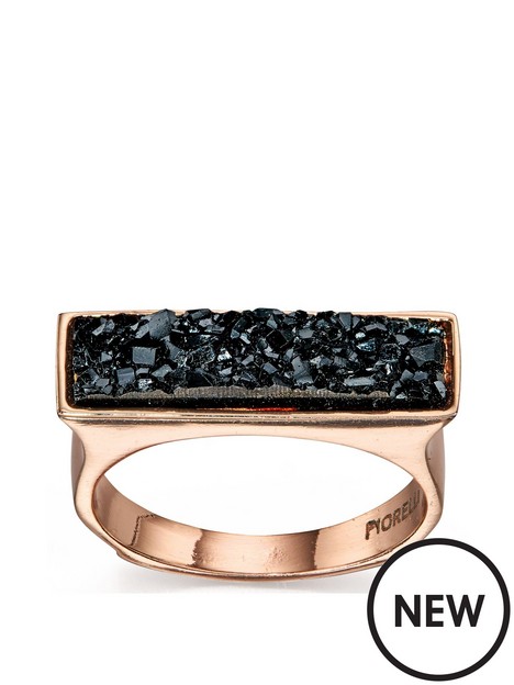 the-love-silver-collection-rose-gold-plated-black-crystal-square-ring