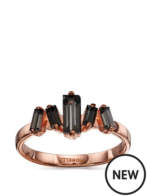 the-love-silver-collection-rose-gold-plated-black-glass-stone-ring