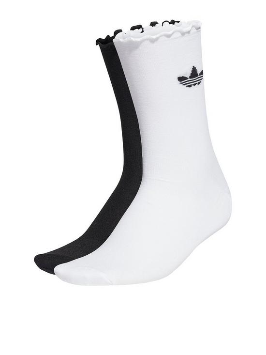 front image of adidas-originals-crew-socks-whiteblack