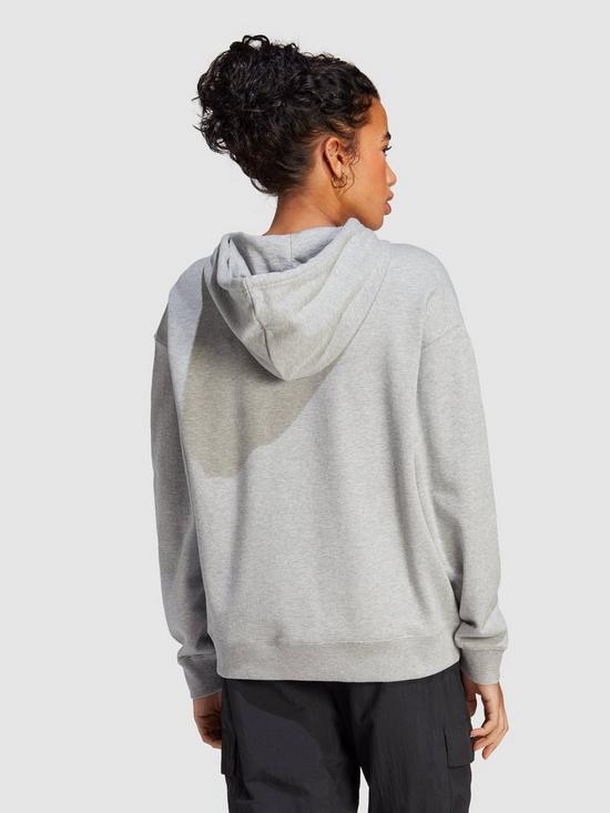 stillFront image of adidas-sportswear-womens-sportswear-overhead-hoodie-grey