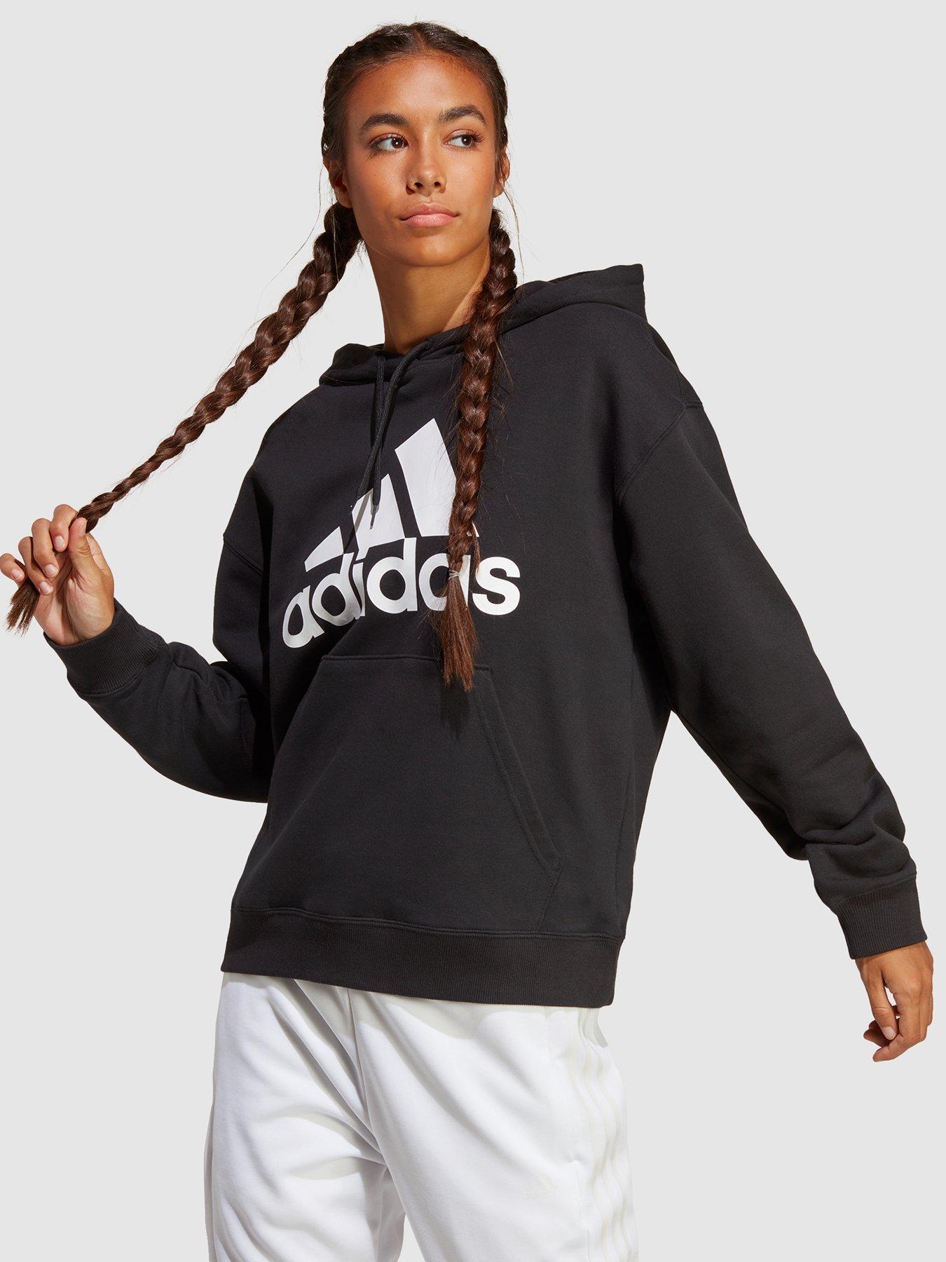 Buy adidas Essentials Linear Full-Zip French Terry Zip Hoodie Women  Lightgrey, White online