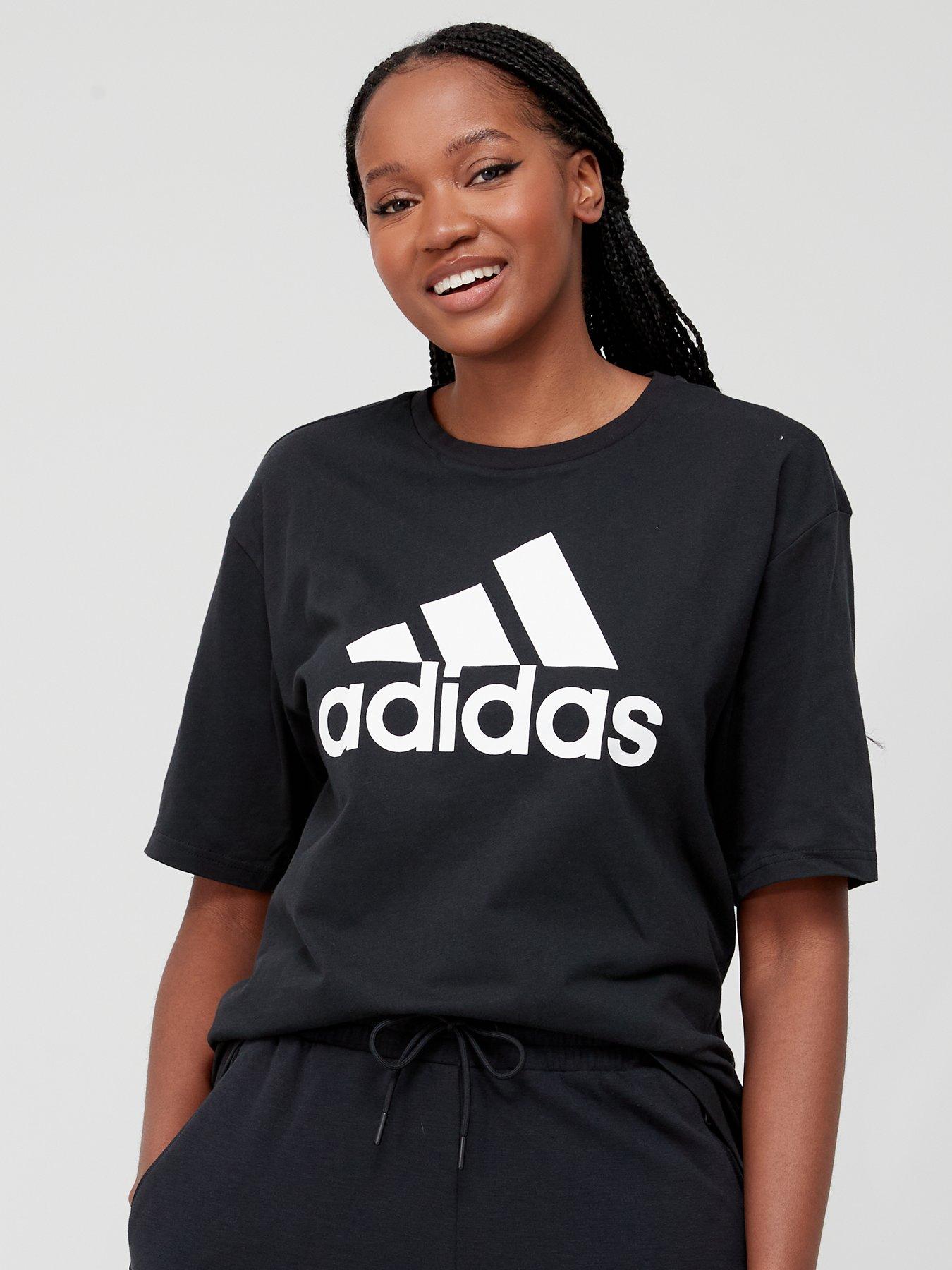 undefined Womens Big Logo Boyfriend T-Shirt - Black/White