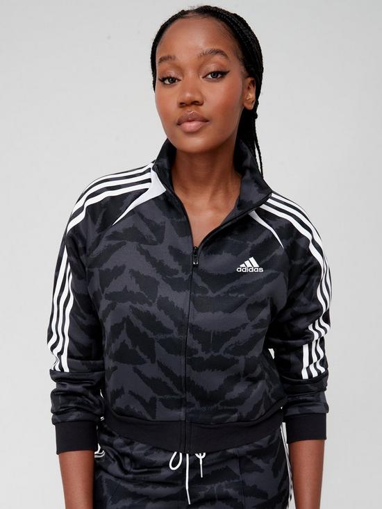 front image of adidas-sportswear-tiro-printed-track-top-black
