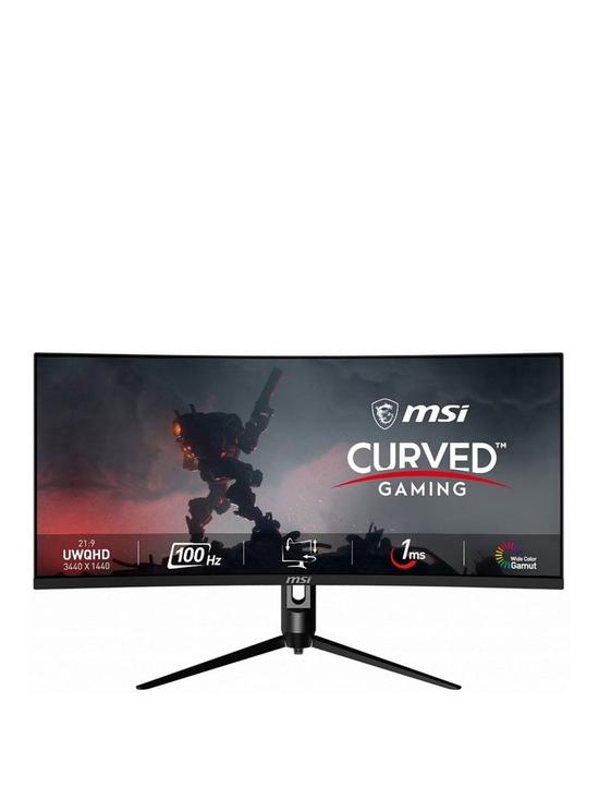 front image of msi-optix-mag342cqpv-34-inch-3440x1440-uwqhd-100hz-1ms-adaptive-sync-curved-console-gaming-monitor