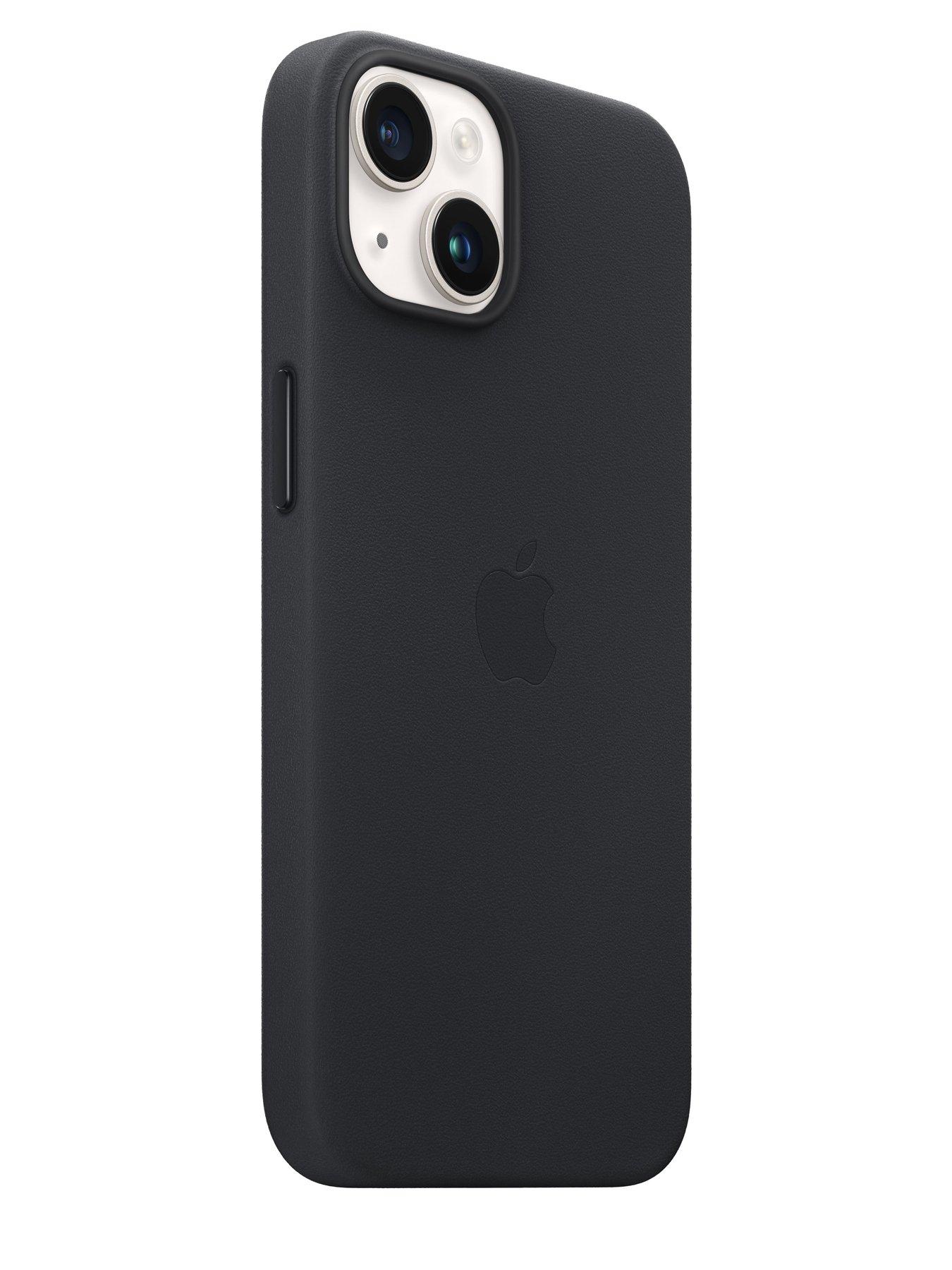  image of apple-iphone-14-leather-case-with-magsafe-midnight