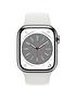  image of apple-watch-series-8-gps-cellular-41mm-silver-stainless-steel-case-with-white-sport-band