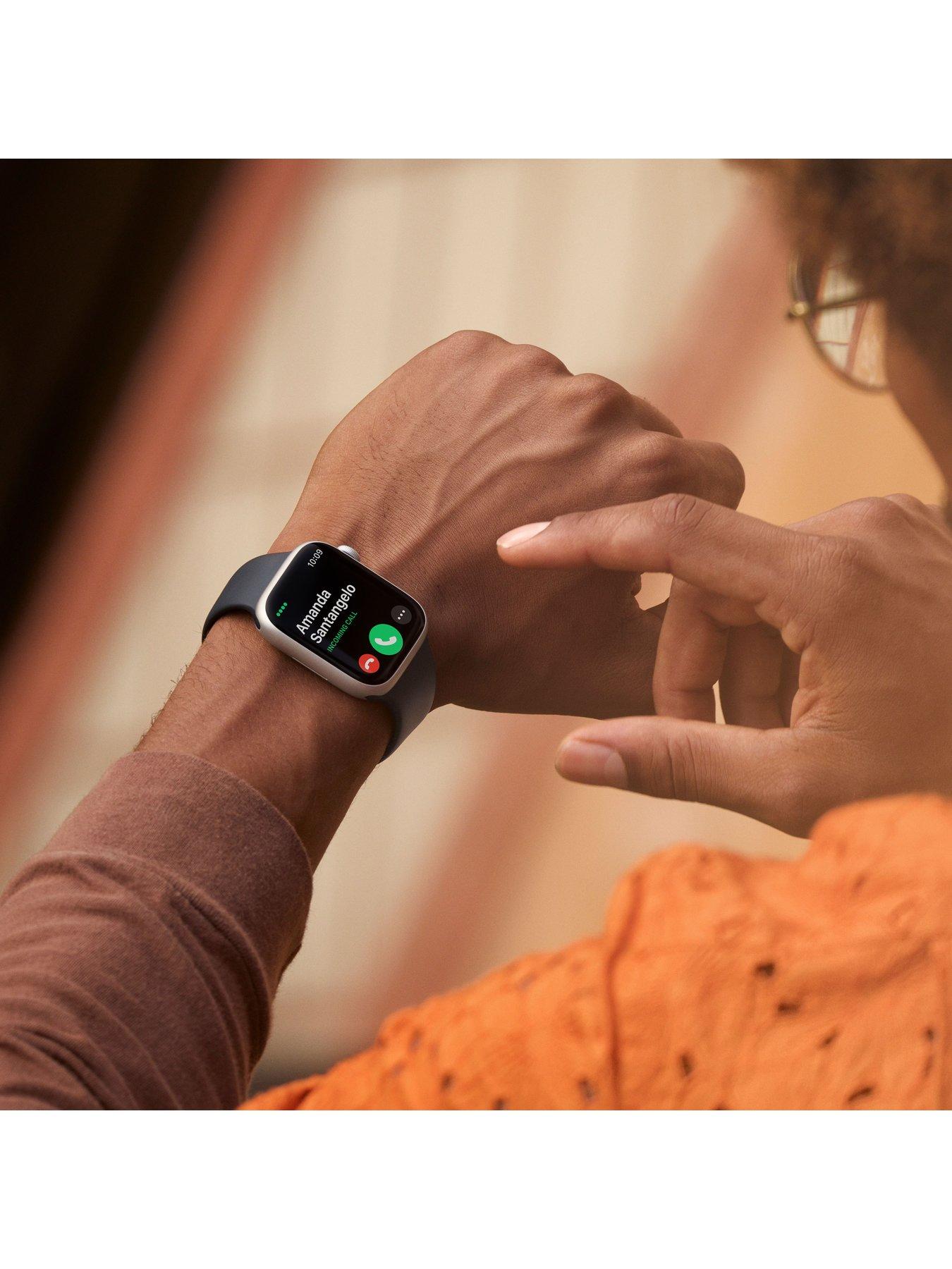  image of apple-watch-series-8-gps-cellular-41mm-silver-stainless-steel-case-with-white-sport-band