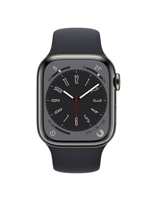 stillFront image of apple-watch-series-8-gps-cellularnbsp41mm-graphite-stainless-steel-case-with-midnight-sport-band