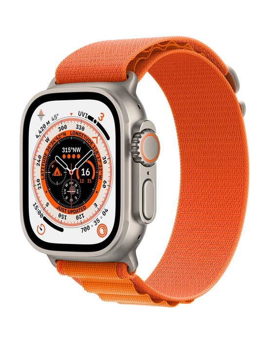 front image of apple-watch-ultra-gps-cellular-49mm-titanium-case-with-orange-alpine-loop--nbspsmall