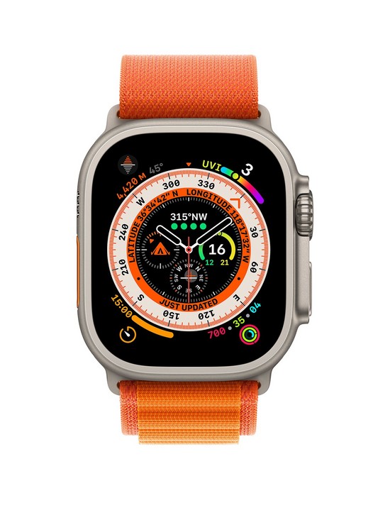 stillFront image of apple-watch-ultra-gps-cellular-49mm-titanium-case-with-orange-alpine-loop--nbspsmall