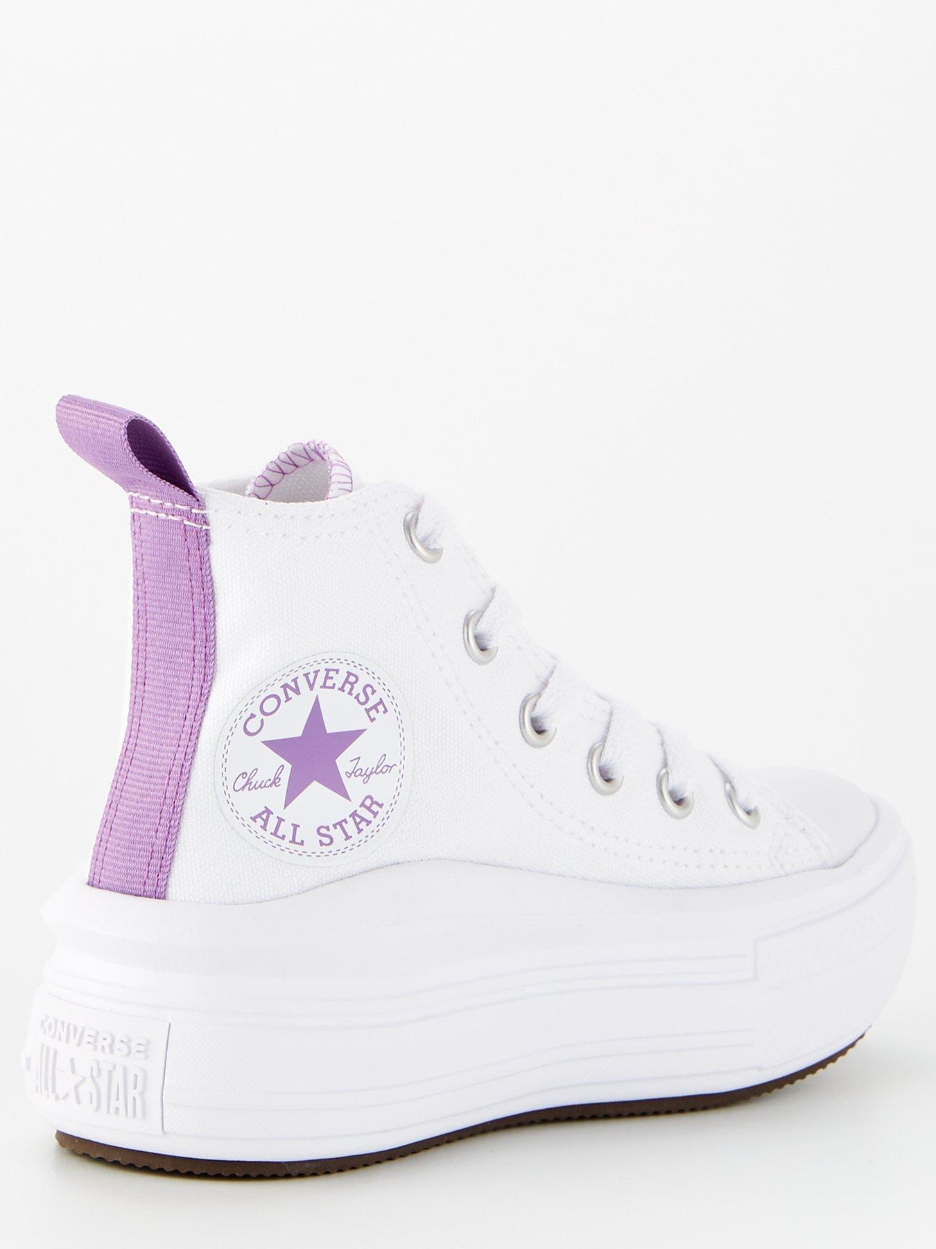 Purple and white converse on sale