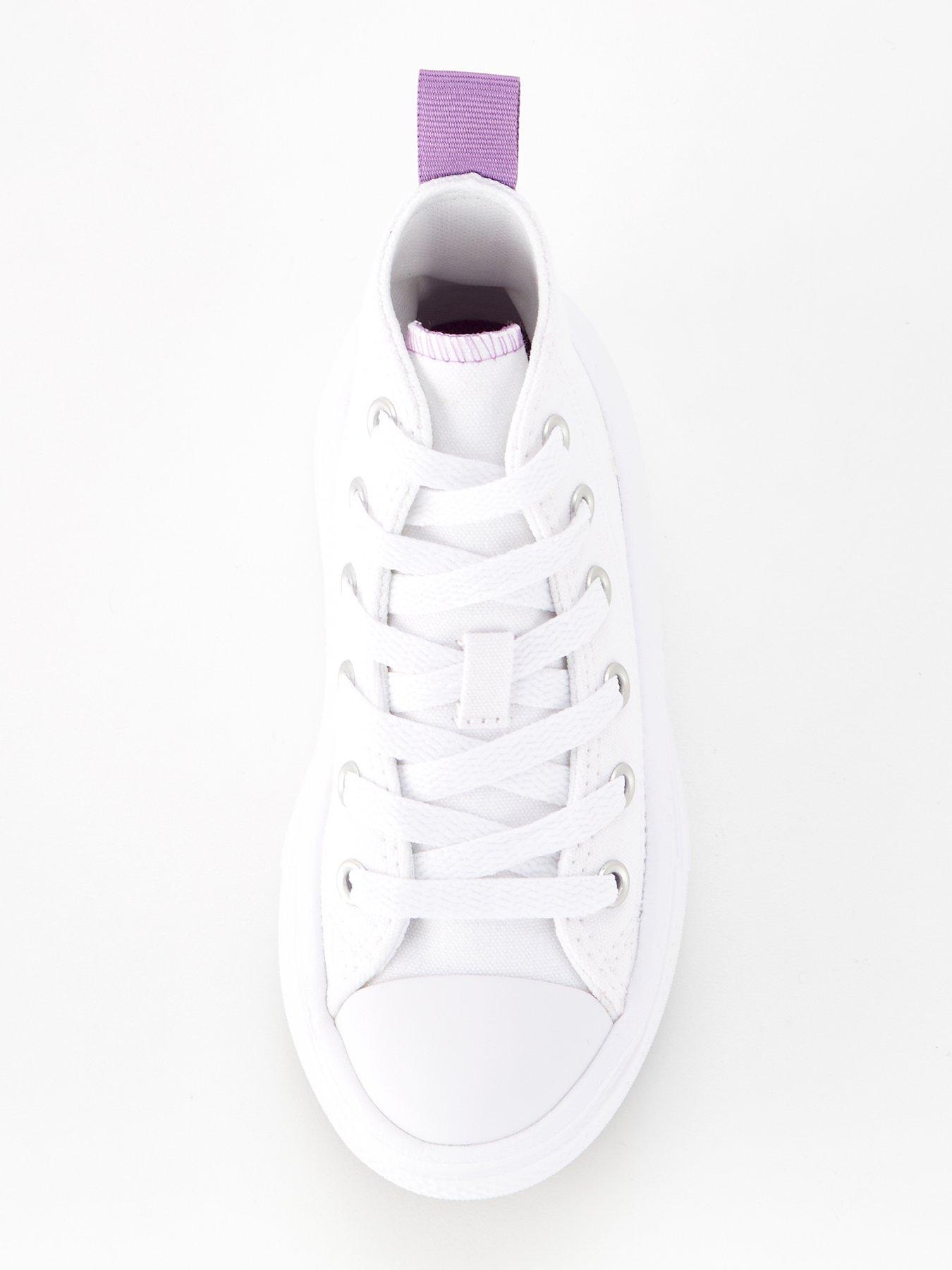  image of converse-kids-girls-move-canvas-hi-top-trainers-whitepurple