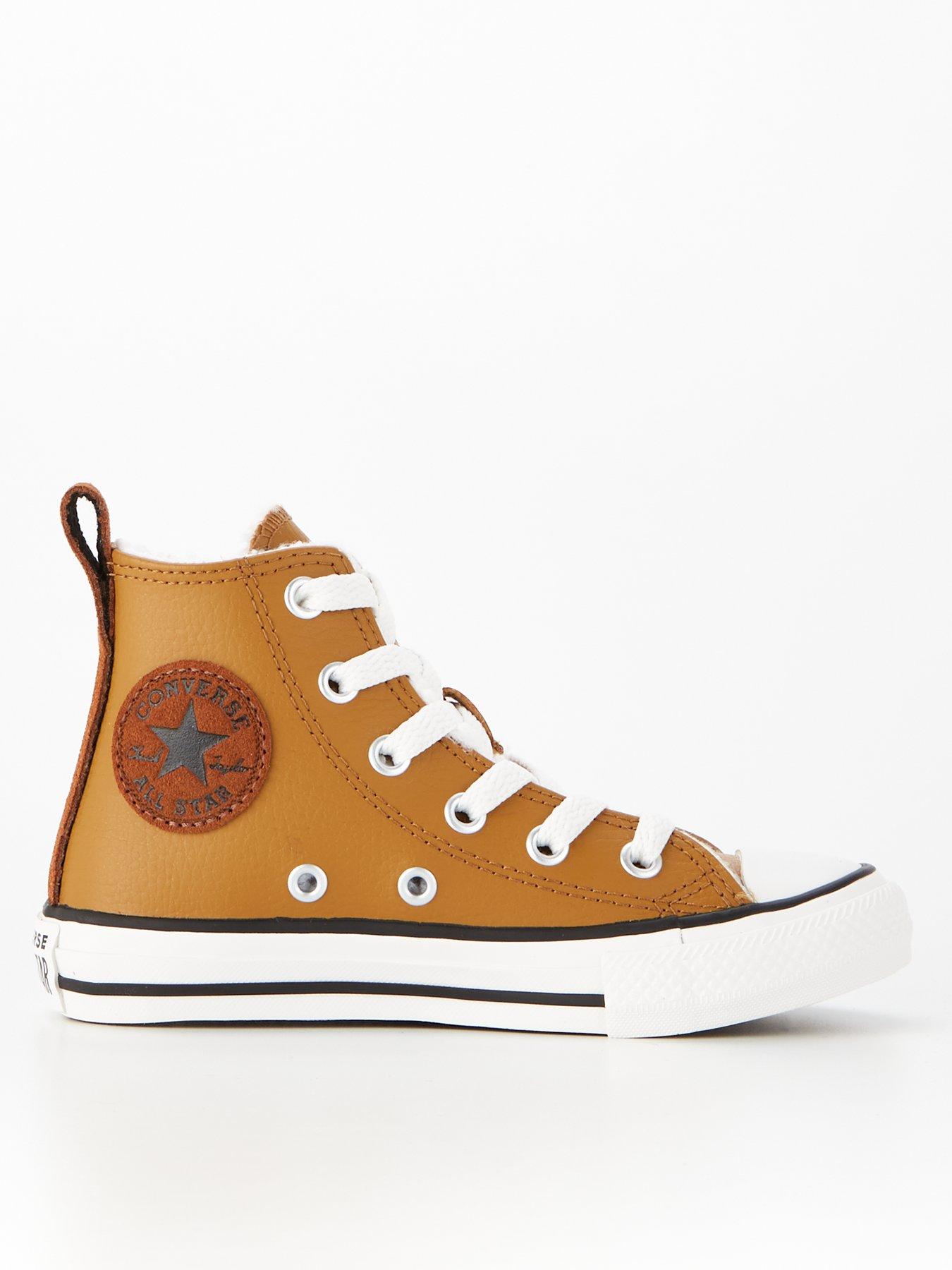 Brown leather best sale converse for kids