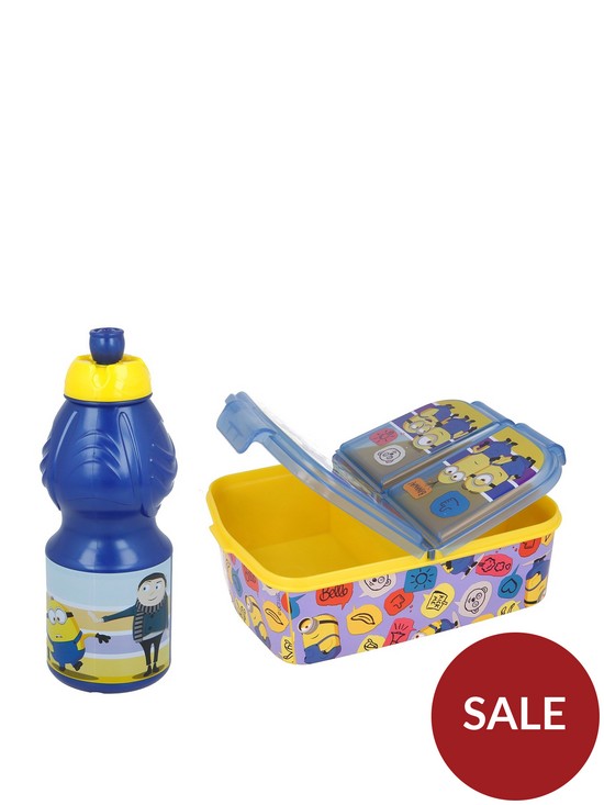 front image of minions-lunch-box-amp-water-bottle
