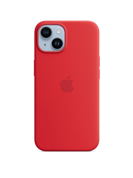 front image of apple-iphone-14-silicone-case-with-magsafe-productred