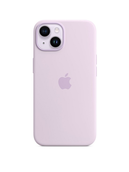 stillFront image of apple-iphone-14-silicone-case-with-magsafe-lilac