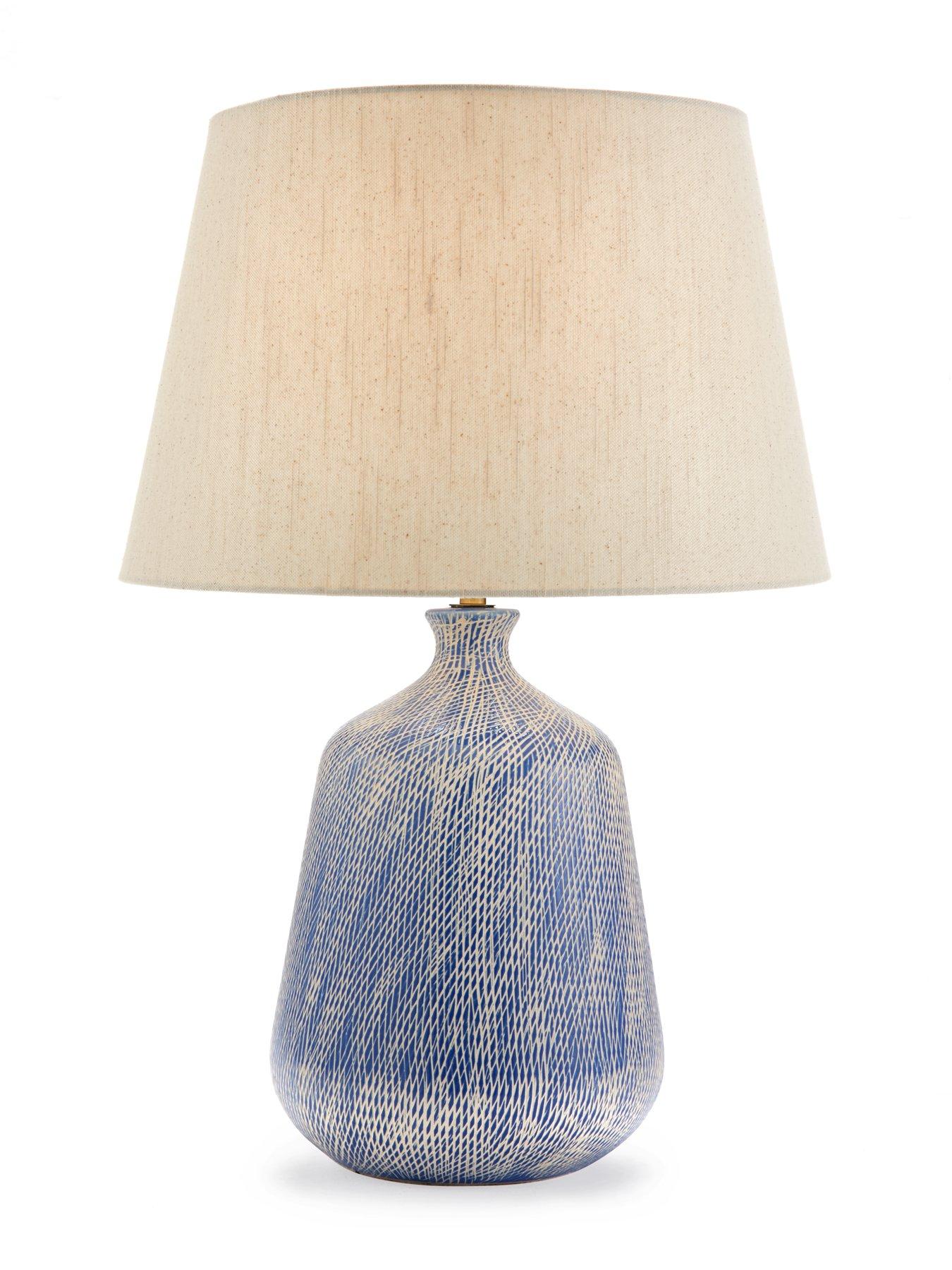 Image 2 of 5 of The Very Collection Modern Riveria Blue Scratch Table Lamp