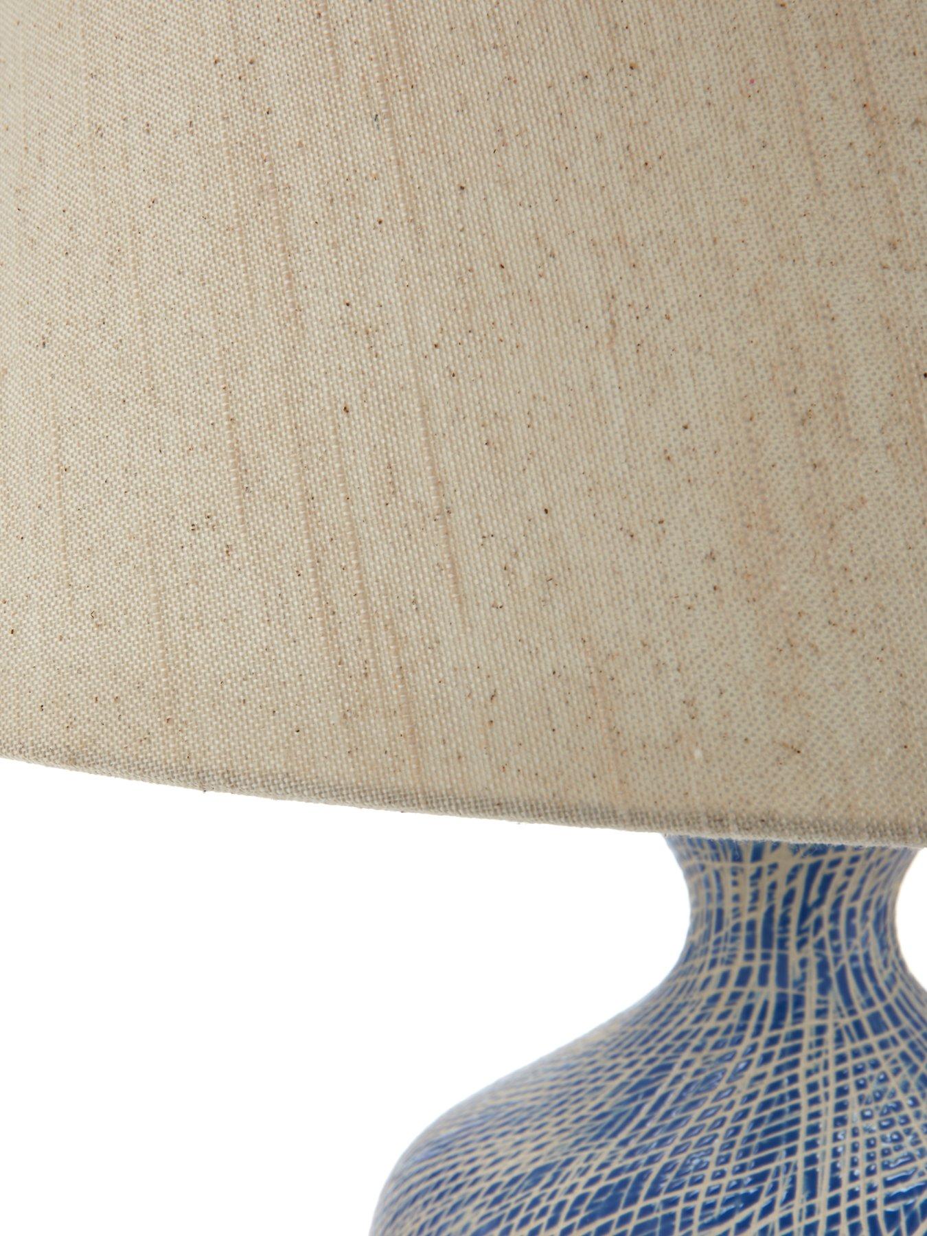 Image 4 of 5 of The Very Collection Modern Riveria Blue Scratch Table Lamp