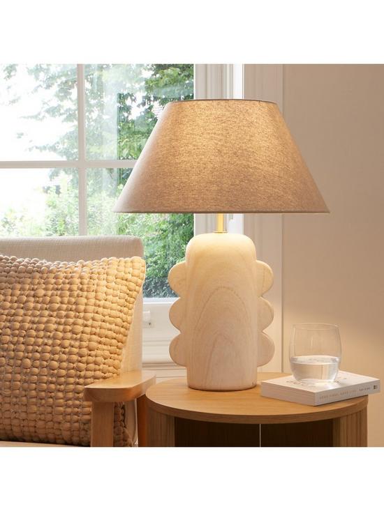 front image of very-home-scalloped-edge-table-lamp