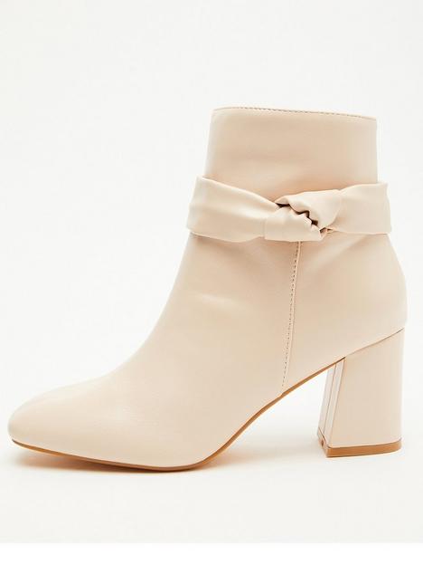 quiz-faux-leather-heeled-ankle-boots