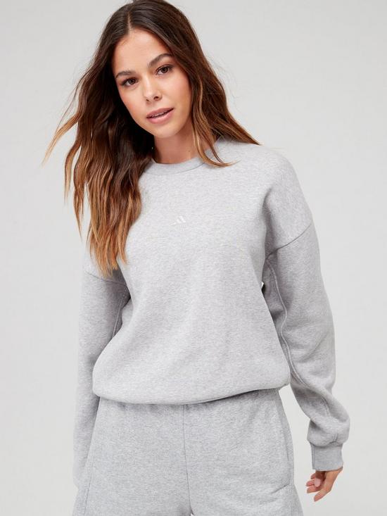 front image of adidas-sportswear-all-szn-fleece-sweatshirt-grey