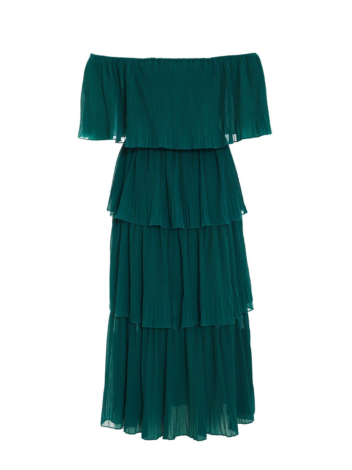 slim fit dress slacks Green Foil Long Sleeve Midaxi Dress – Needs No Label main image 0