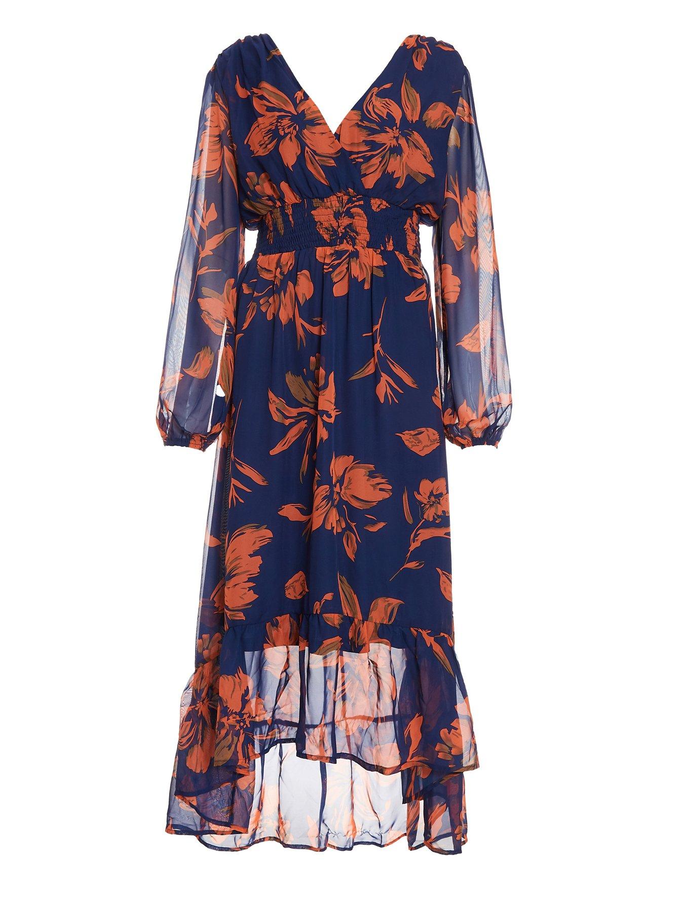 Quiz Floral Chiffon Midi Dress
