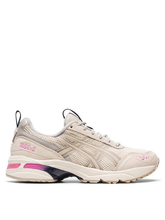 front image of asics-gel-1090-v2-trainers-cream