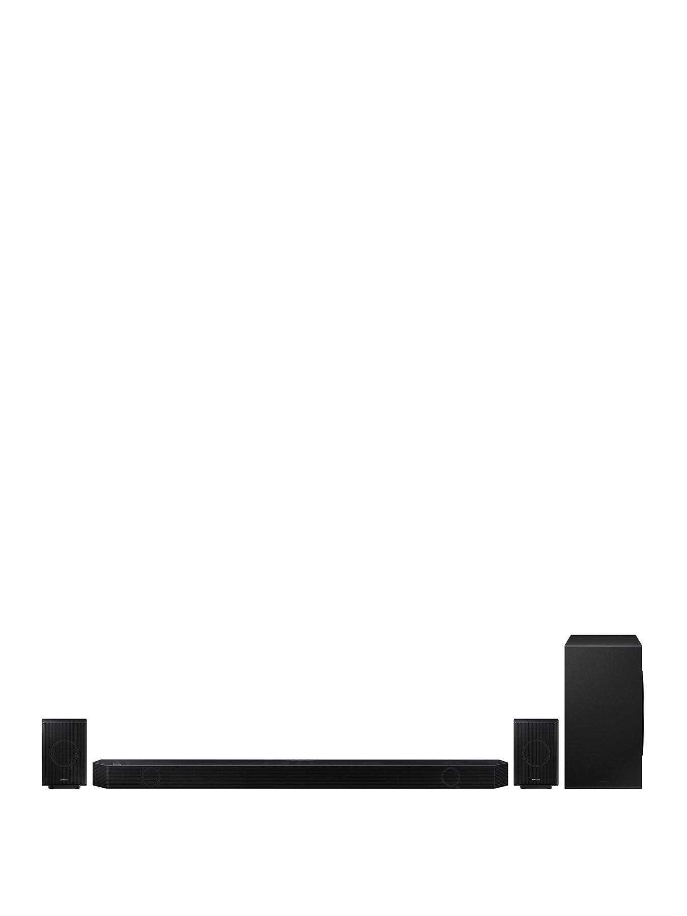 front image of samsung-q-symphony-q990b-1114ch-cinematic-dolby-atmos-wi-fi-soundbar-with-subwoofer-rear-speakers-and-alexa-built-in