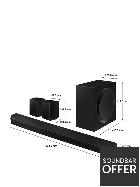 stillFront image of samsung-q-symphony-q990b-1114ch-cinematic-dolby-atmos-wi-fi-soundbar-with-subwoofer-rear-speakers-and-alexa-built-in