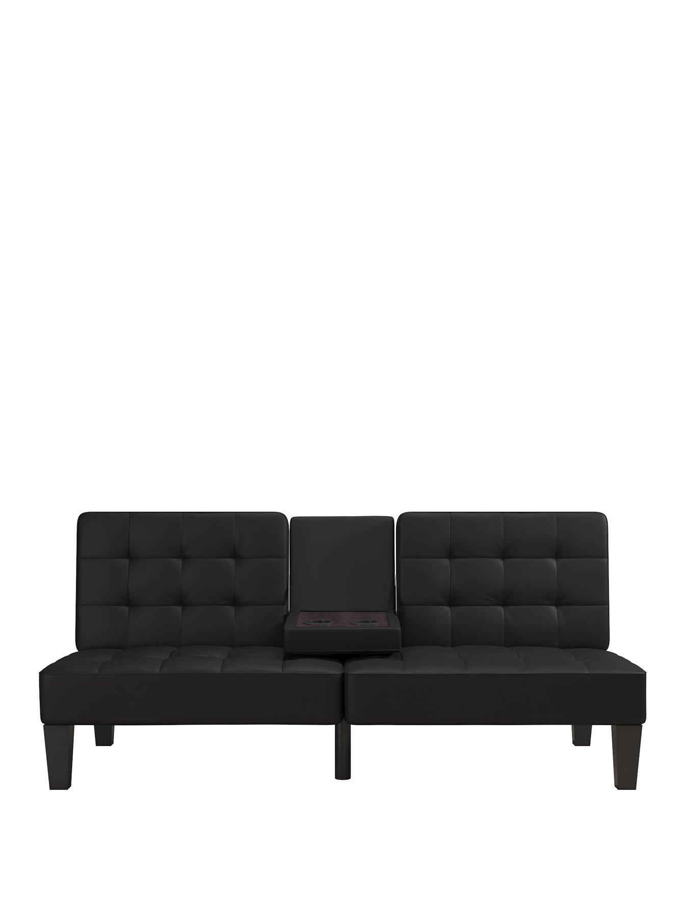  image of dorel-home-adalynn-faux-leather-sofa-bed-futon-black