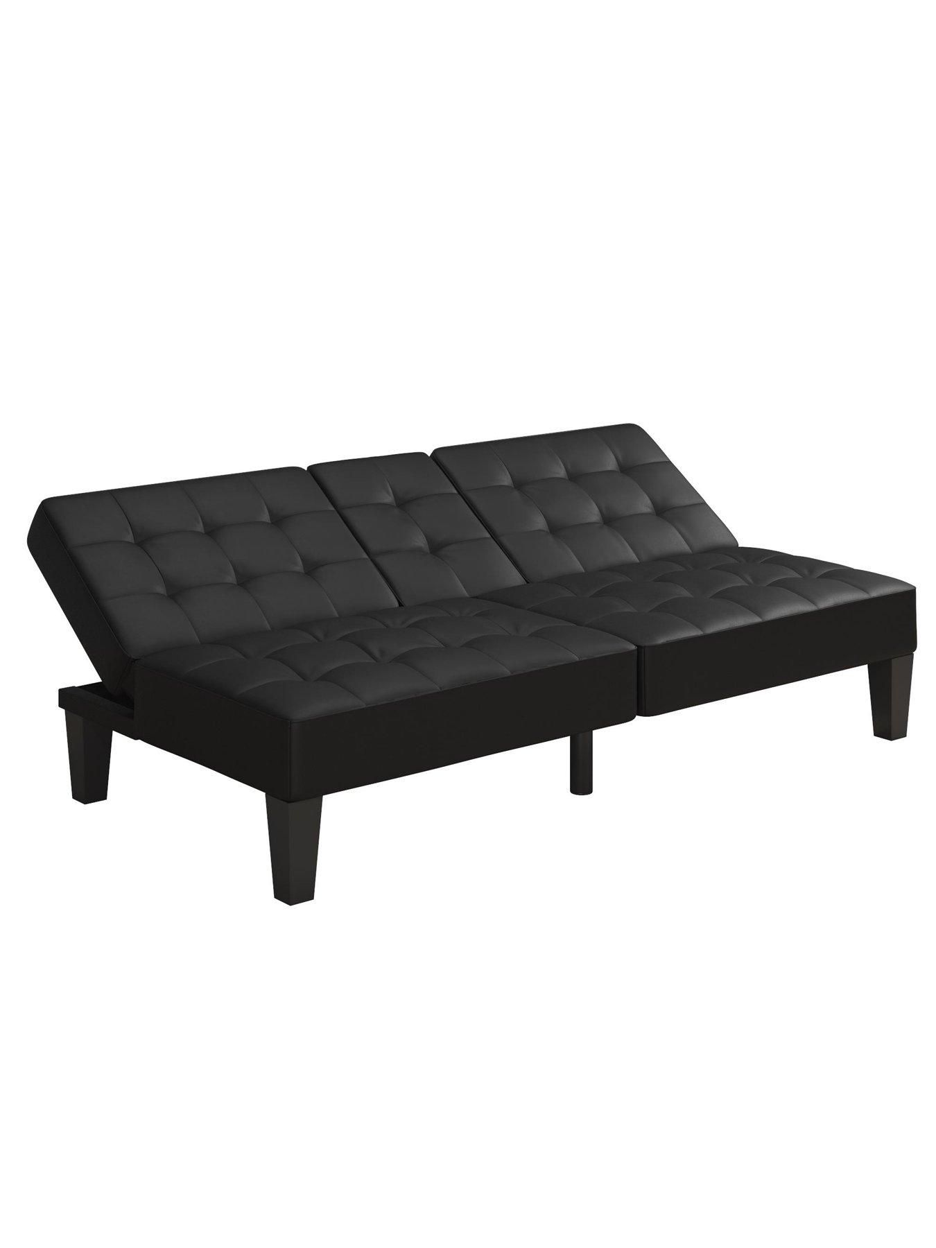  image of dorel-home-adalynn-faux-leather-sofa-bed-futon-black