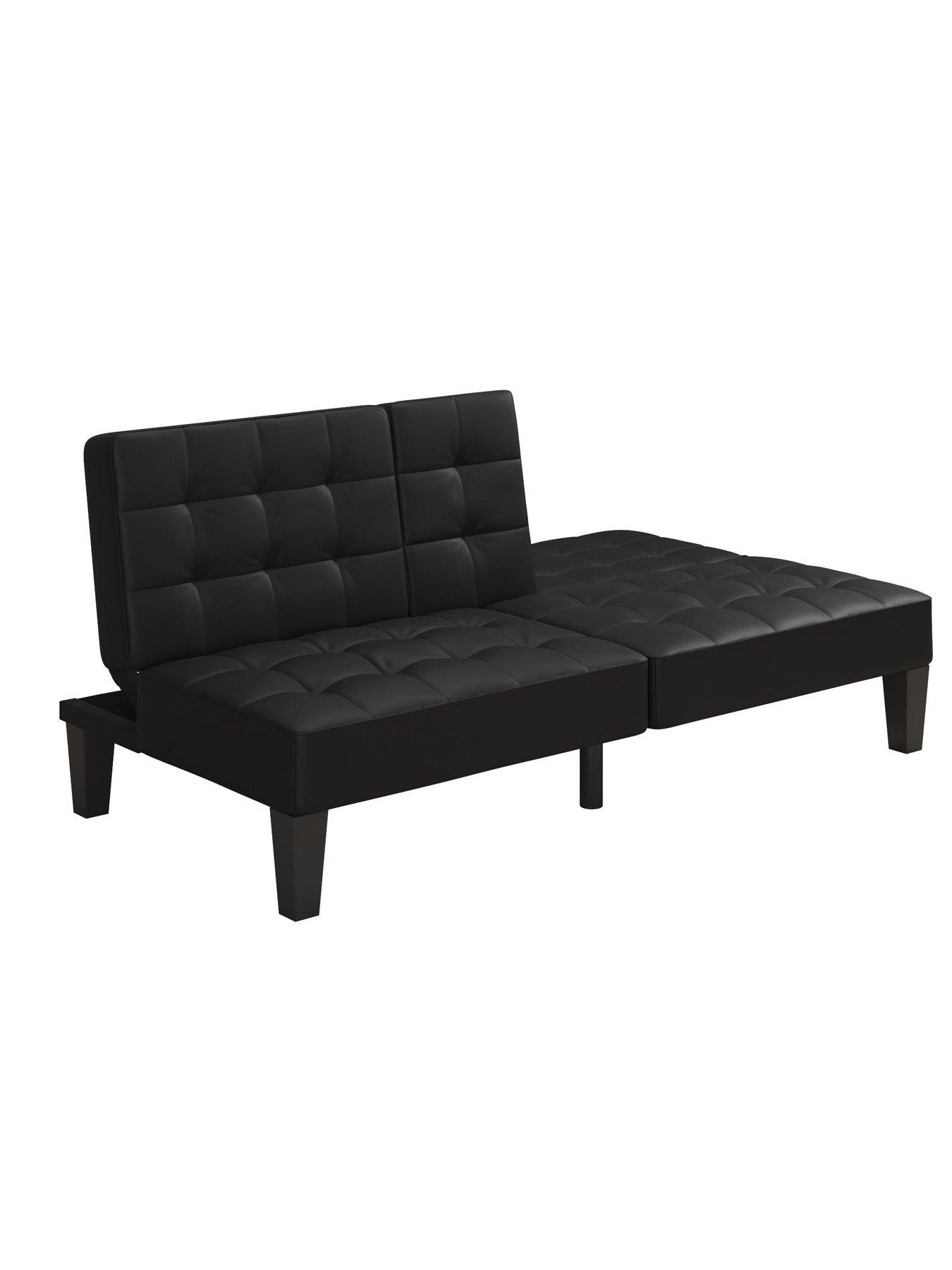  image of dorel-home-adalynn-faux-leather-sofa-bed-futon-black