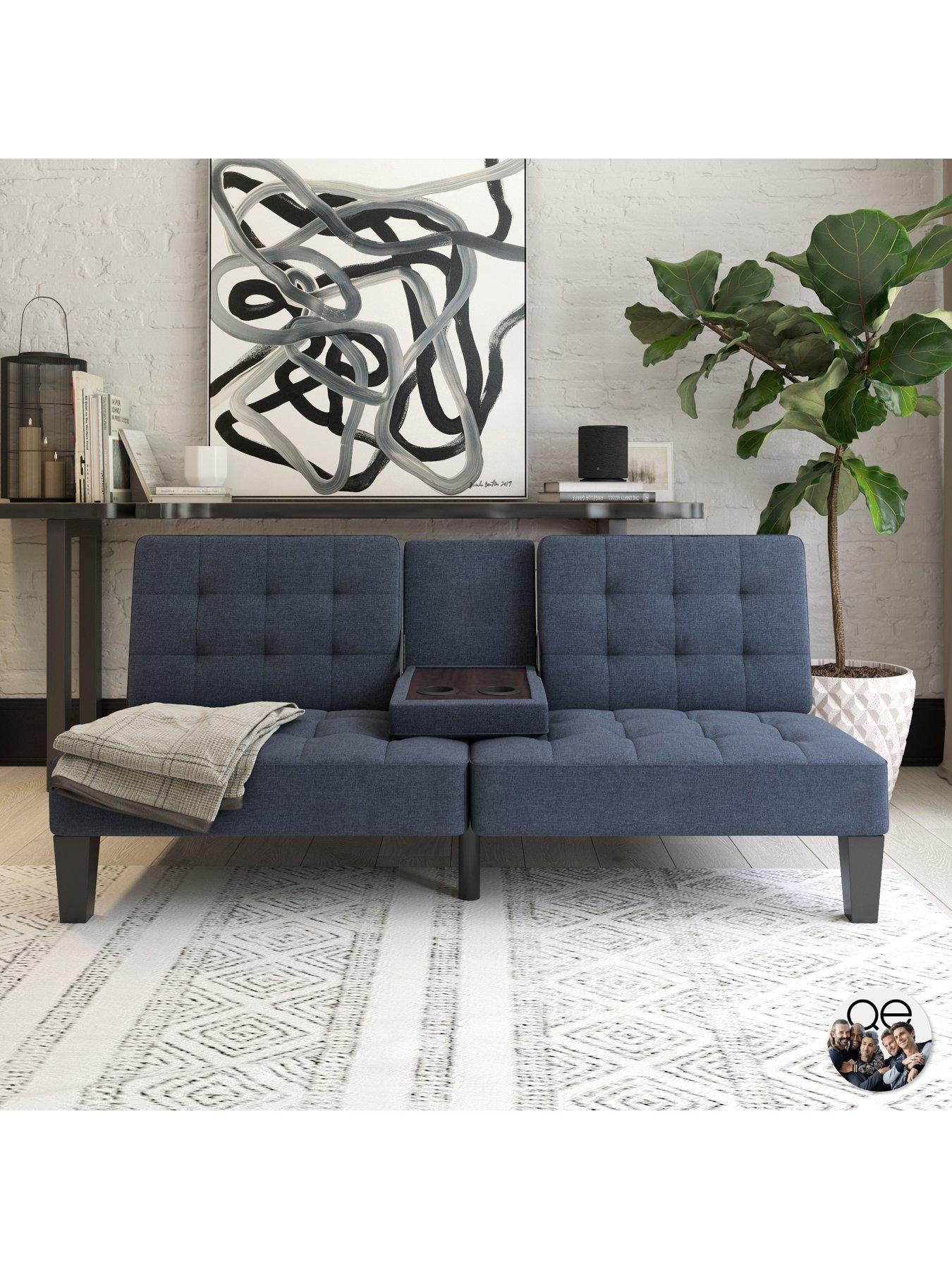 Dorel Home Adalynn Linen Sofa Bed Futon - Blue