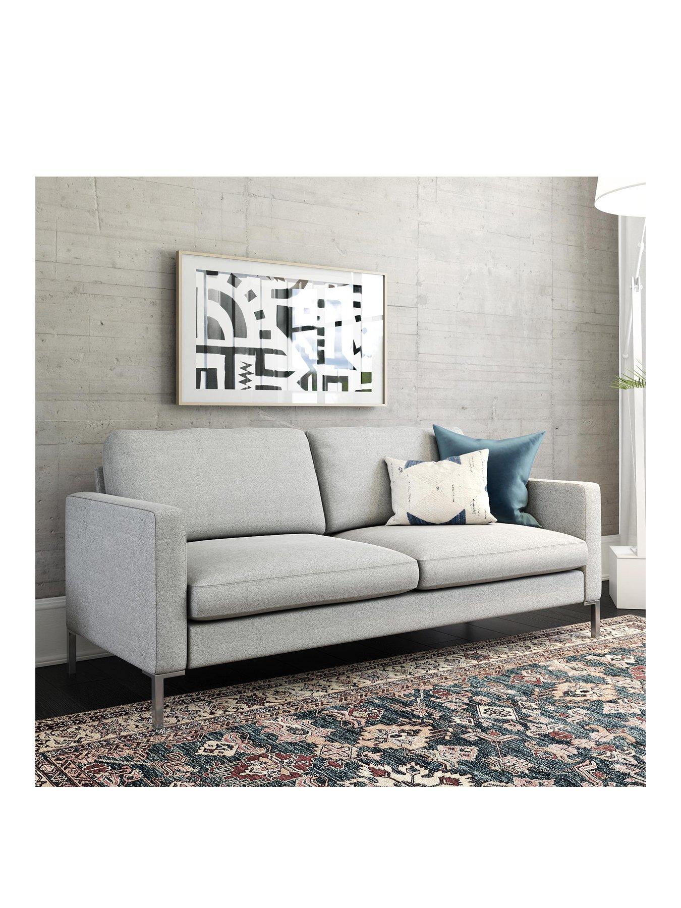 Queer Eye QE Fabry Linen Sofa Grey